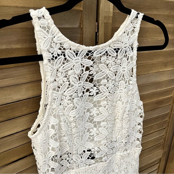 Sabo Skirt High Neck Crochet Lace Mini Dress Size Small Off White - Picture 7 of 14